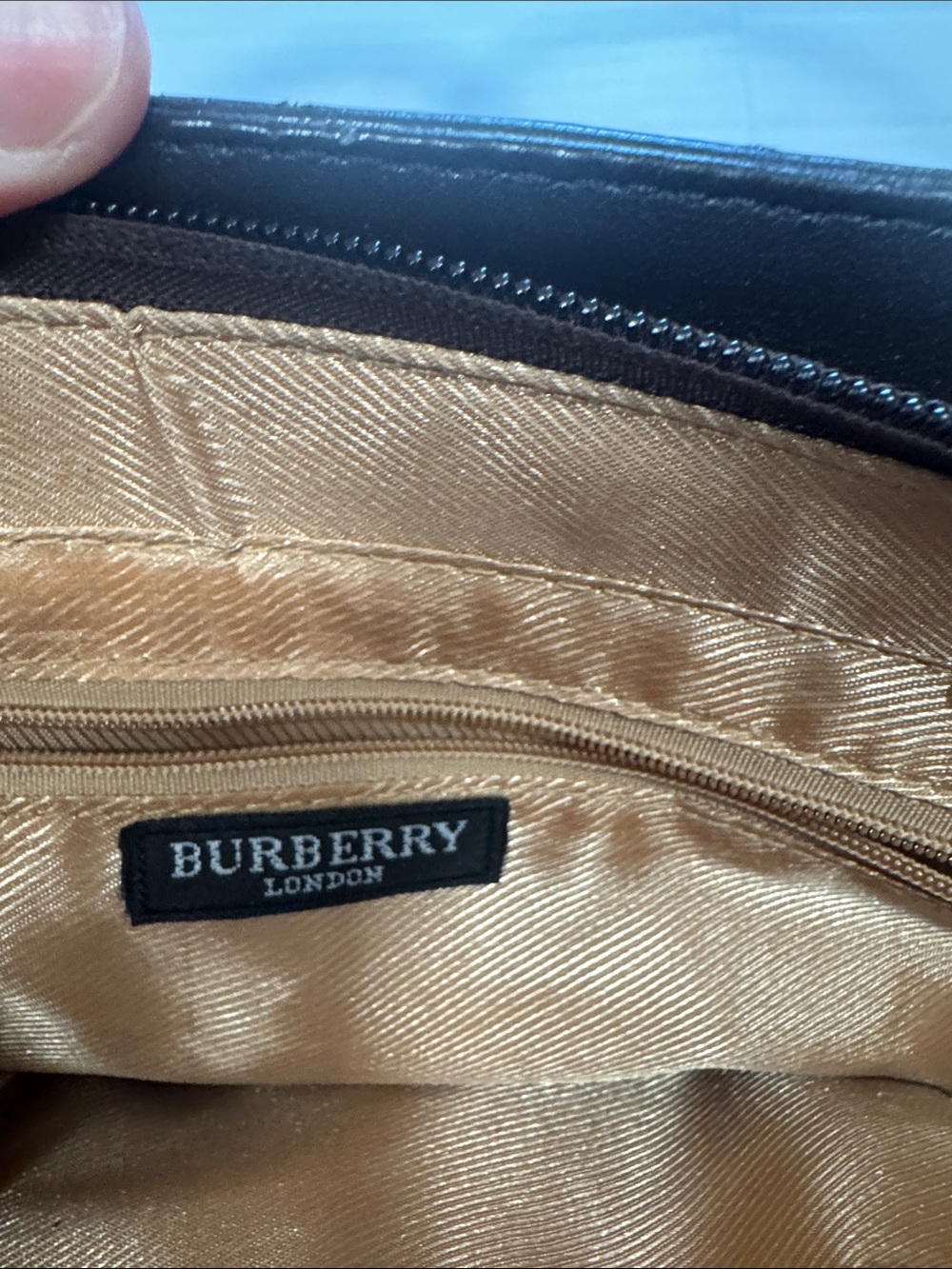 Burberry Beige Check Canvas Tote with Dark Brown Trim - Picture 2 of 10